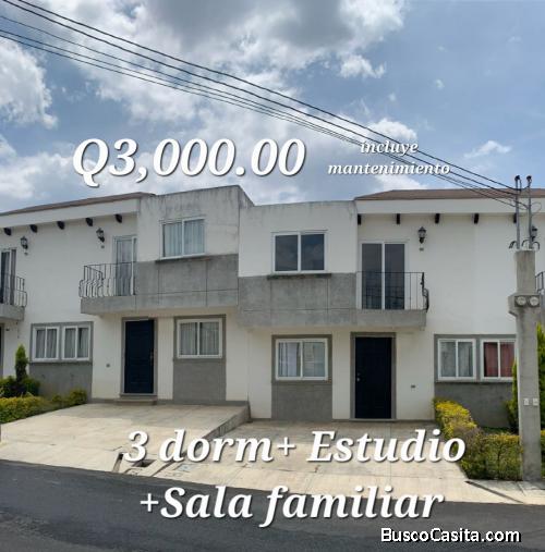 Alquilo casa con Estudio y Sala familiar en San José Pinula 