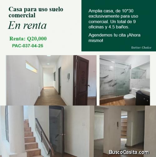 Casa comercial en alquiler avenida Elena zona 1