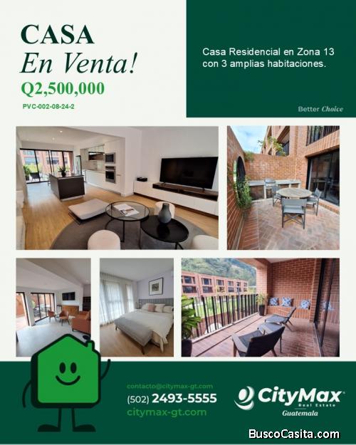 En Venta Casa en residencial Zona 13 Guatemala