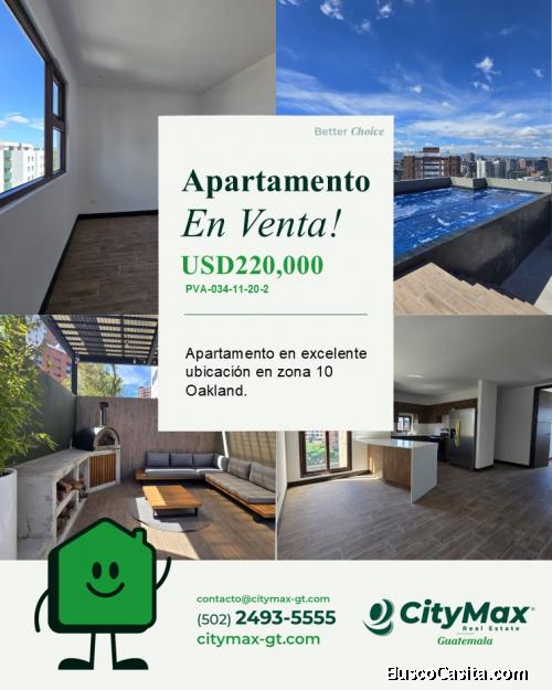 En Venta Apartamento sector Oakland zona 10 Guatemala