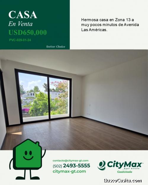 Hermosa Casa en Venta en zona 13