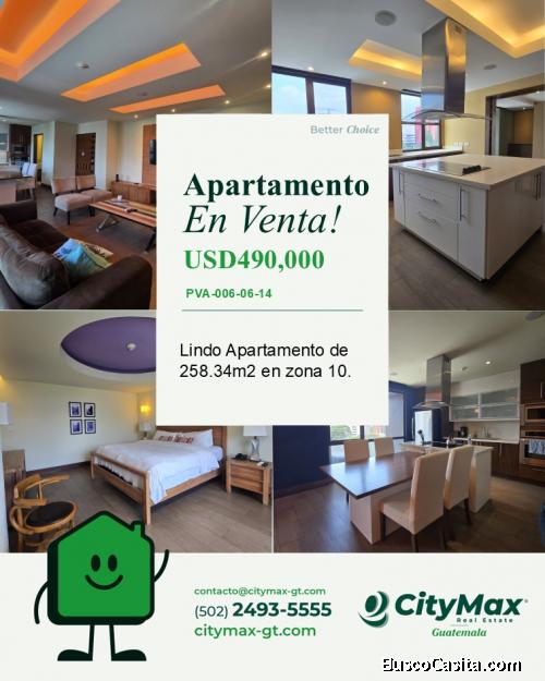 Venta apartamento en Zona 10 Guatemala