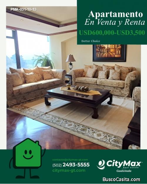 Apartamento Amueblado en Venta o Renta Zona 14