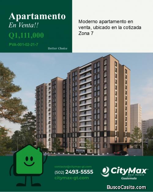 Apartamento Nuevo en venta en Zona 7 