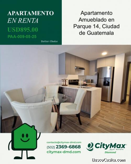 Apartamento amueblado en Renta en Zona 14 Ciudad de Guatemala