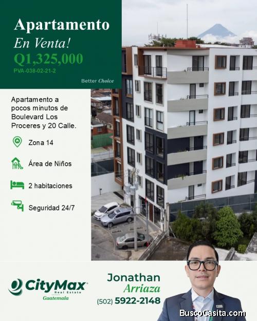 Apartamento 2 habitaciones en venta zona 14 