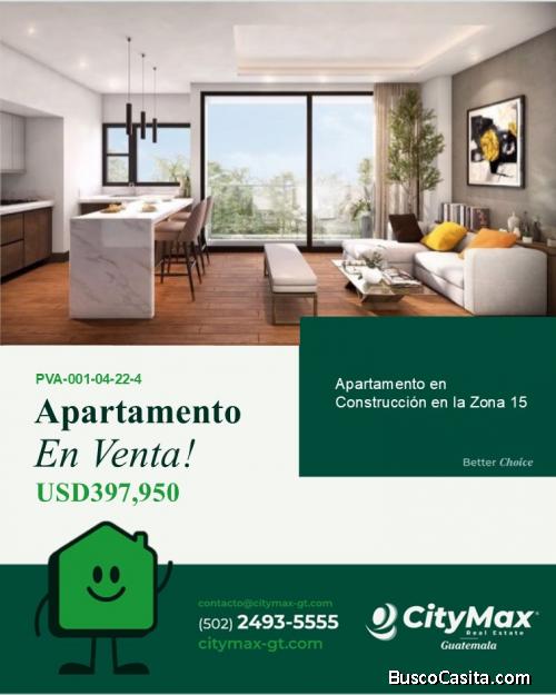 Apartamentos en Venta Zona 15 con Jardín