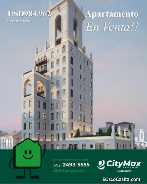 En venta apartamento con Terraza en zona 16 Cayala
