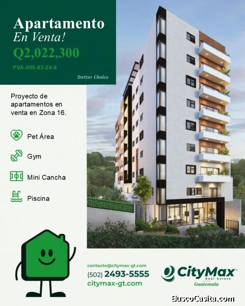 Apartamento en planos en venta en la zona 16