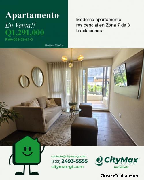 Apartamento en venta Calzada Mateo Flores zona 7