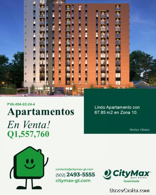Apartamento de 2 habitaciones en Zona 10 