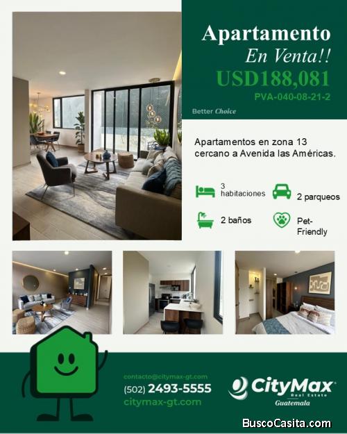Apartamento en Americas zona 13 en Venta