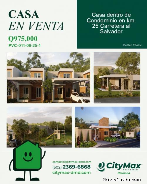 Casa en Condominio en Venta en km. 25 Carretera al Salvador ruta a Santa Elena Barillas