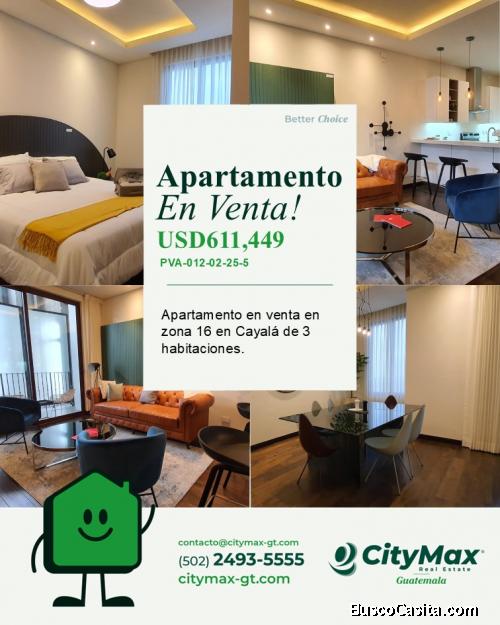Venta Apartamento exclusivo en Cayala zona 16