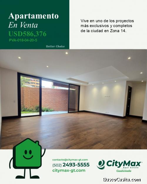 Apartamento de Lujo con Jardín en venta en la zona 14