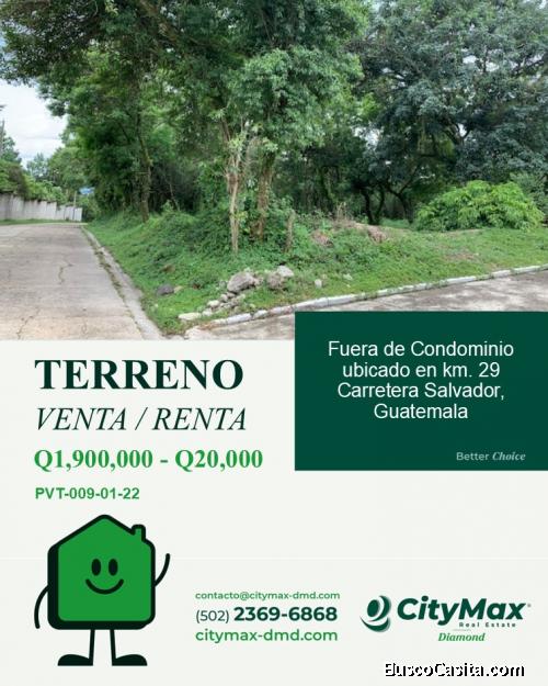 Terreno en Venta o Renta en Km 29 Carretera a El Salvador