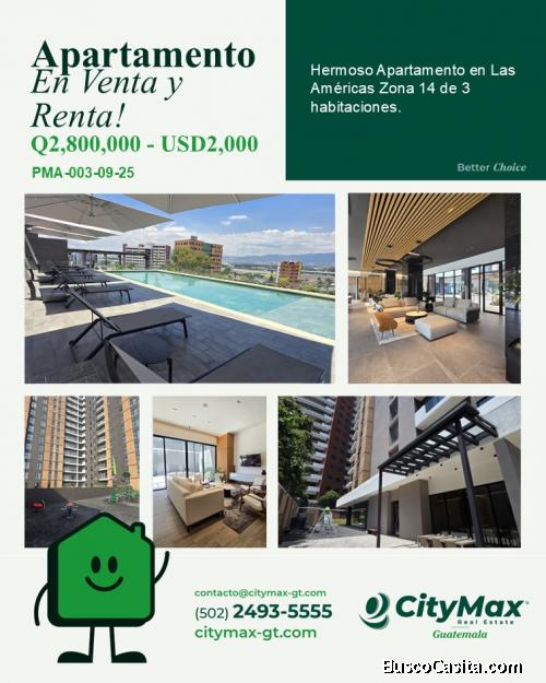 Apartamento en Venta o Alquiler en Parque 14 Americas