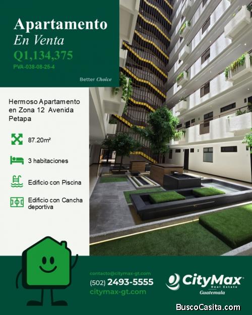 En venta apartamento en la zona 12 Avenida Petapa