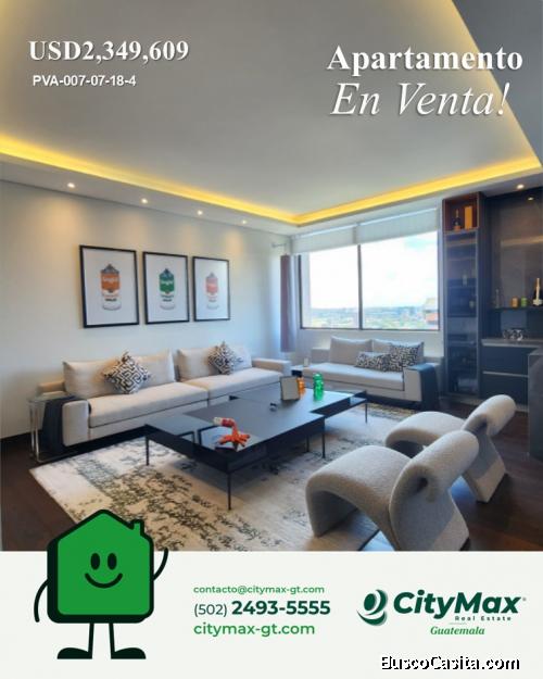 LUJOSO APARTAMENTO EN CIUDAD GUATEMALA ZONA 14