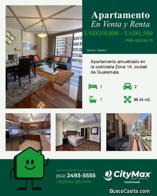 En Venta y Renta Apartamento en Edificio de Zona 14