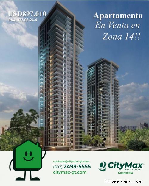 Lujoso apartamento en venta en la zona 14 Guatemala