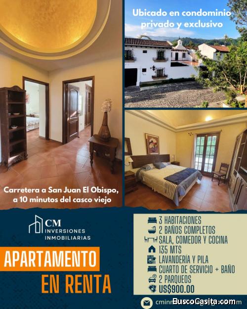 ¡Apartamento Amoblado En Antigua Guatemala! Condominio Privado