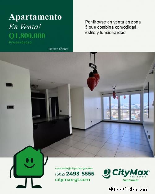 PentHouse en venta en zona 5 de 3 habitaciones