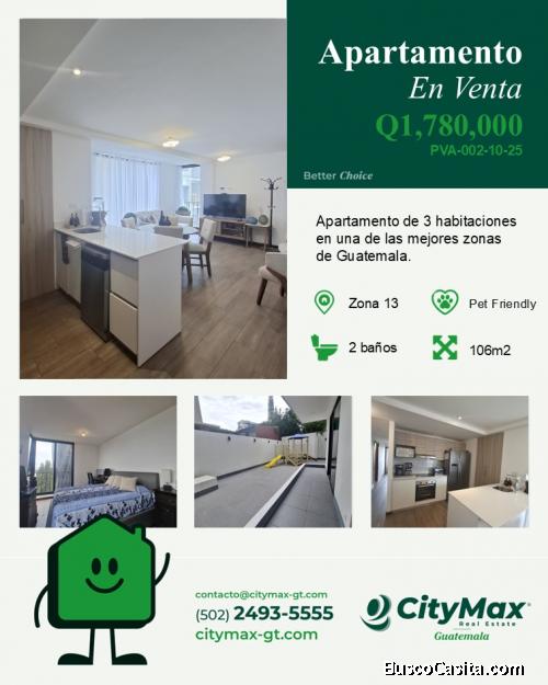 Apartamento nuevo en venta zona 13 de 3 habitaciones
