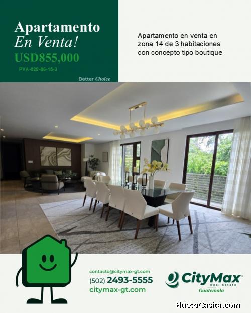 En Venta apartamento en zona 14 Colonia El Campo