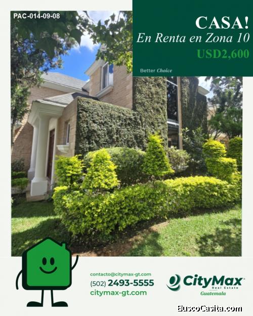  En Alquiler casa en residencial diagonal 6 zona 10