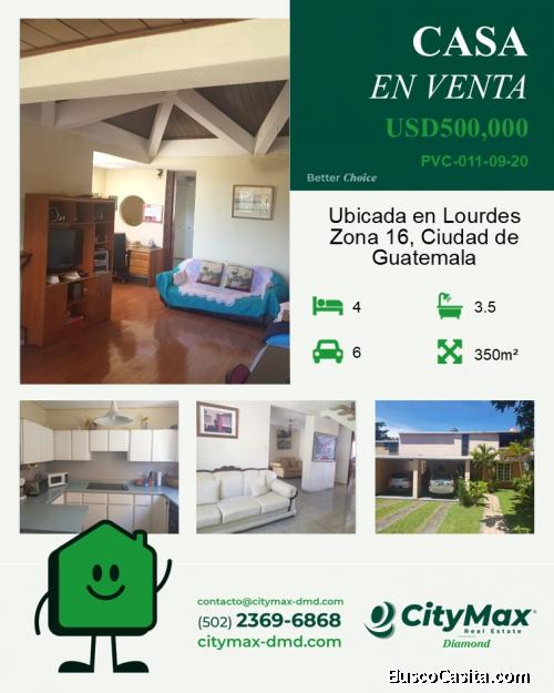 Casa en Venta en Colonia Lourdes Zona 16 Ciudad de Guatemala