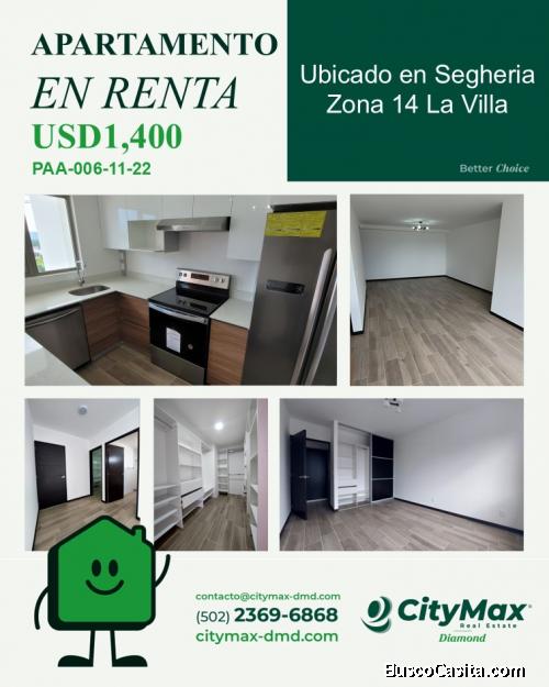 Apartamento en Renta en Segheria Zona 14 Guatemala