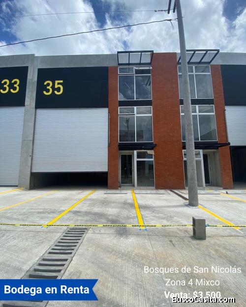 Bodega en Renta en Zona de Negocios San Nicolás z4 Mixco 