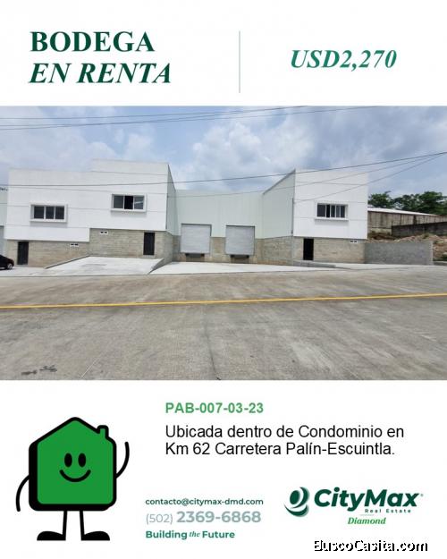 Bodega en Renta en Km 62 Autopista Palin-Escuintla 