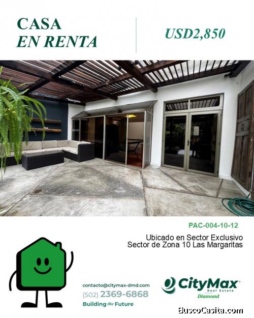 Casa en Renta en Exclusivo Sector Las Margaritas Zona 10 Guatemala