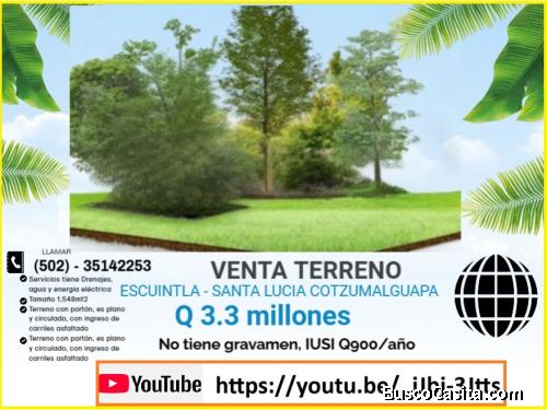 VENTA DE TERRENO EN ESCUINTLA, MUNICIPIO DE SANTA LUCIA COTZUMLAGUAPA en el Cantón El Palmar 2