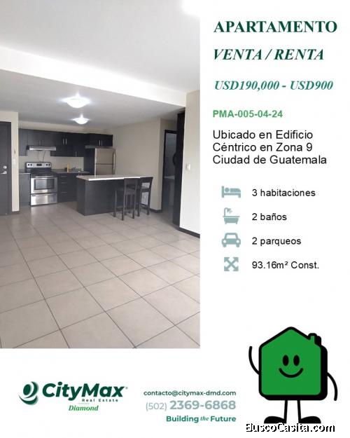 Apartamento en Venta y Renta en Zona 9 Ciudad de Guatemala