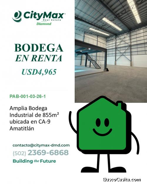 Bodega Industrial en Renta sobre CA-9 Amatitlán
