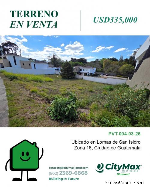 Terreno Residencial en Venta en Lomas de San Isidro Zona 16 Guatemala