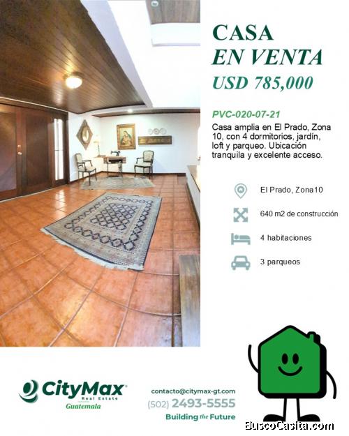 Amplia Casa en Venta El Prado Zona 10 Guatemala
