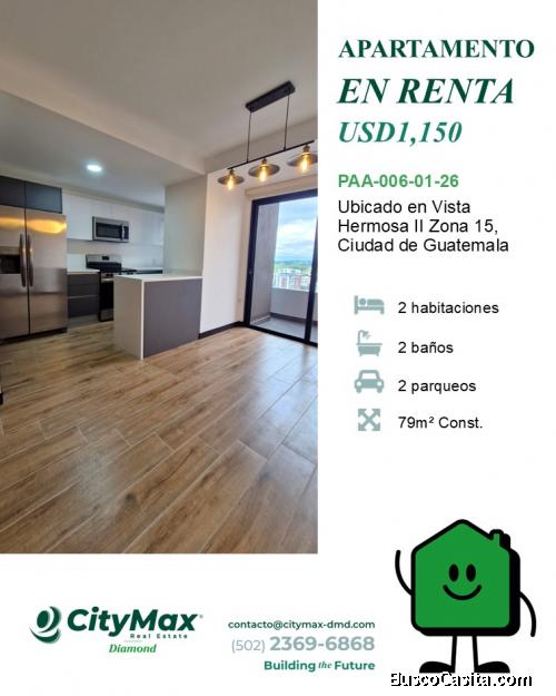 Apartamento en Renta en Vista Hermosa 2 Zona 15 Ciudad de Guatemala