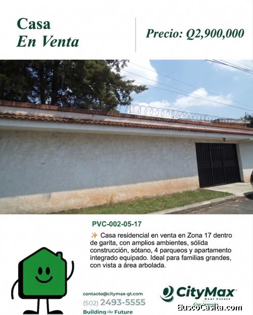 Casa en Venta dentro de garita En Zona 17
