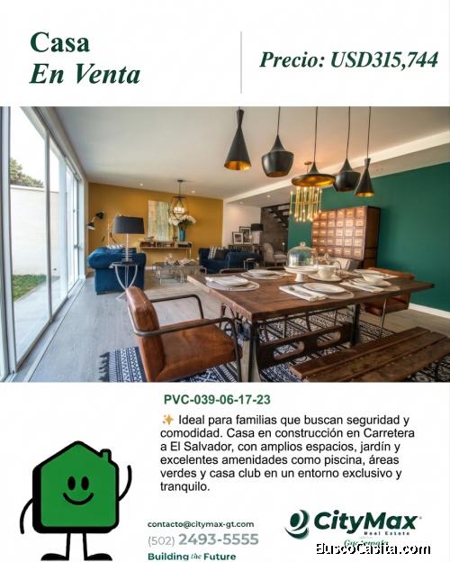 Casa en venta en Carretera a El Salvador km 22