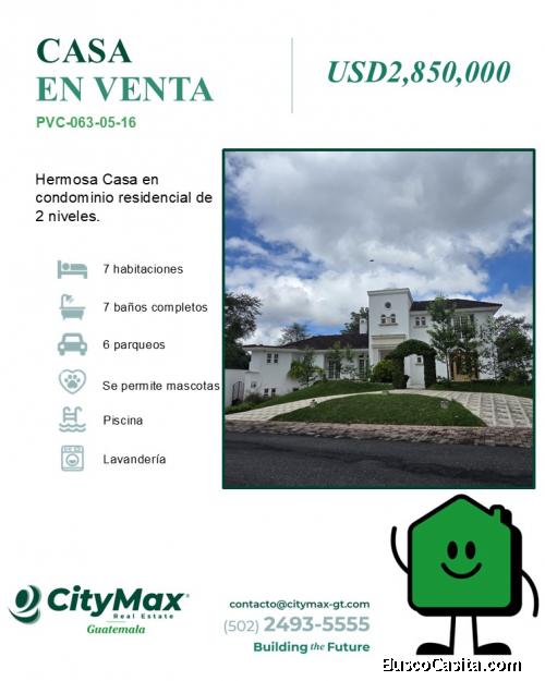 Casa en venta en Cayala zona 16