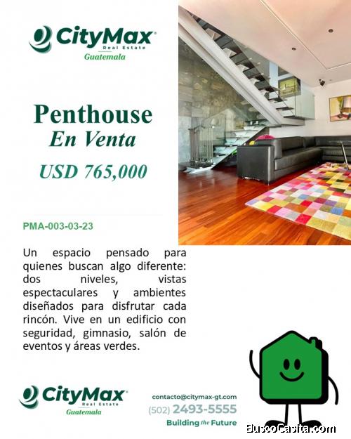 Pent House de 2 niveles en Venta Zona 15