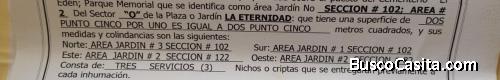 SE VENDEN 3 NICHOS EN PARQUE MEMORIAL EL EDEN, SAN MIGUEL 