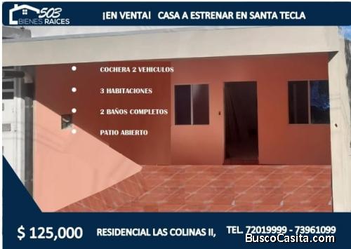 CASA VENTA EN SANTA TECLA ZONA LAS COLINAS 