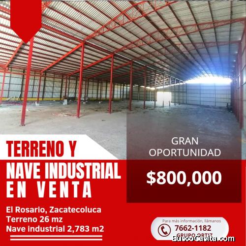 TERRENO Y NAVE INDUSTRIAL EN VENTA 