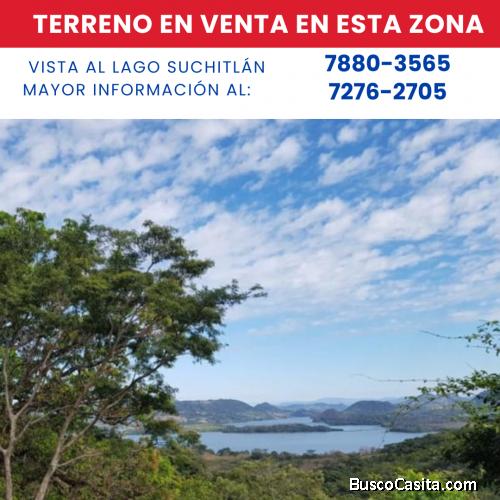 Venta de terreno en Suchitoto vista al lago Suchitlán