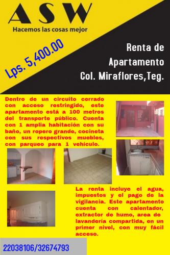 Renta de Apartamento en Miraflores (Lps. 5,400.00)